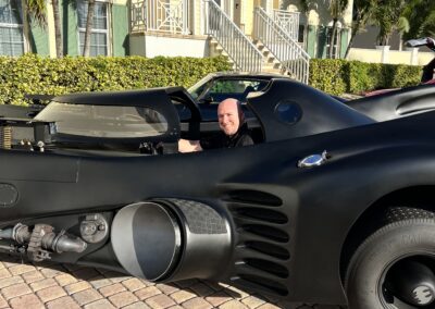 Anthony Hight in the Batmobile