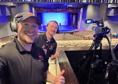 Anthony and Garrett ready to film a dance recital