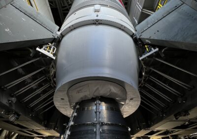 Vertical wide angle shot of the Vulcan Centaur