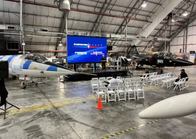 Event Production Stage and LED Wall setup between F-1054Starfighter Jets